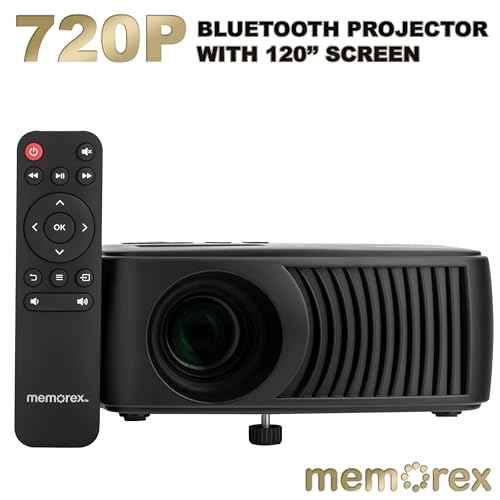 Memorex MX-PJS100 | Bluetooth Projector with 100¡± Screen | HDMI/USB/AV Inputs | 90 ANSI Lumens, Built-In Speaker, and Wireless Audio Streaming