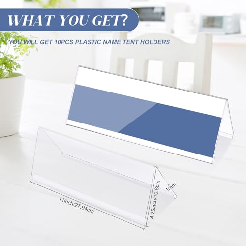 30 Pieces Acrylic Desk Name Plates 11 x 4.25 Inches for Meetings and Office