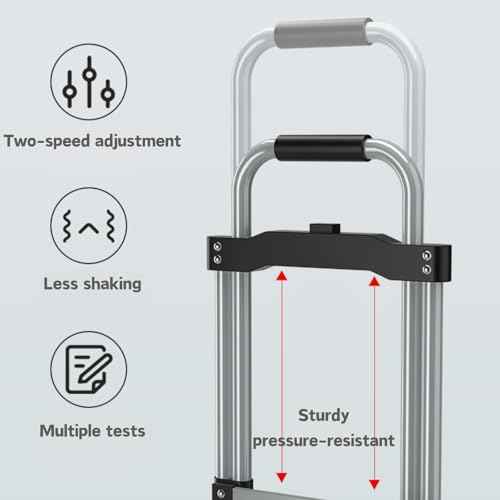 KEQIKAI Folding Hand Truck 200LBS Capacity - Aluminum Dolly Cart with Telescoping Handle, Collapsible Utility Trolley for Moving Luggage Grocery Shopping & Airport Travel