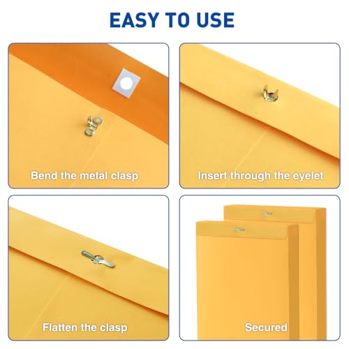 MAXECHO 9x12 Inch Manila Envelopes with Clasp, 20 Pack, Heavyweight Mailing Folders for Business & Office Use