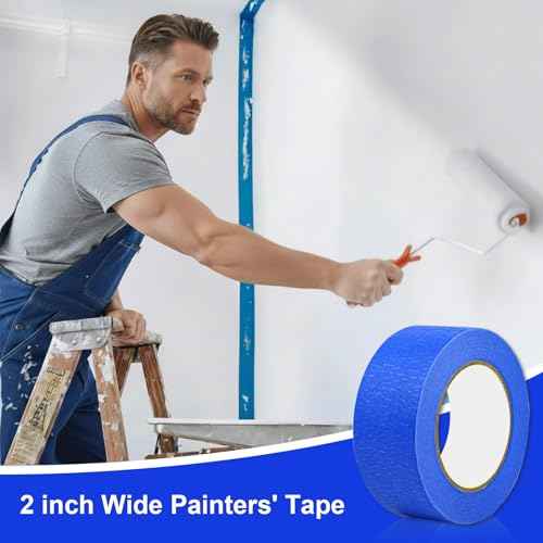 Blue Painters Tape 2 inch Wide (2 Inch x 55 Yards), Multi-Surface Masking Tape for Home Renovation, Clean Removal, No Residue, 6 Rolls