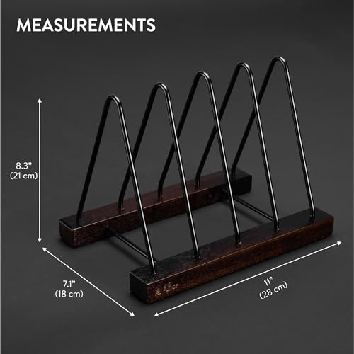 Big Fudge Vinyl Acacia Wood Record Storage - LP Holder with Scratch-Resistant Base - Album Collection Display Stand - Easy-Assemble Organizer Rack for Records - Holds 30-40 LPs