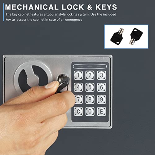 Durabox 40-Key Wall Mounted Key Safe with Digital Lock - Dark Grey