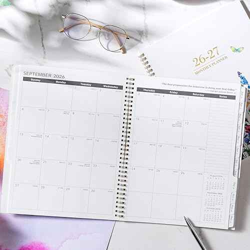 2026-2027 Monthly Planner/Calendar - 2 Year Monthly Planner 2026-2027, Jan. 2026 - Dec. 2027, 9" ¡¿ 11" Calendar Planner 24 Months with Tabs, Twin-Wire Binding, Double-Side Pocket, Holiday £¦ Note Pages