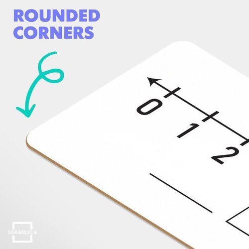 SCRIBBLEDO Dry Erase Number Line Board - Double-Sided 4”x12” Whiteboard for Math Learning | 0-10 & 0-20 Number Lines