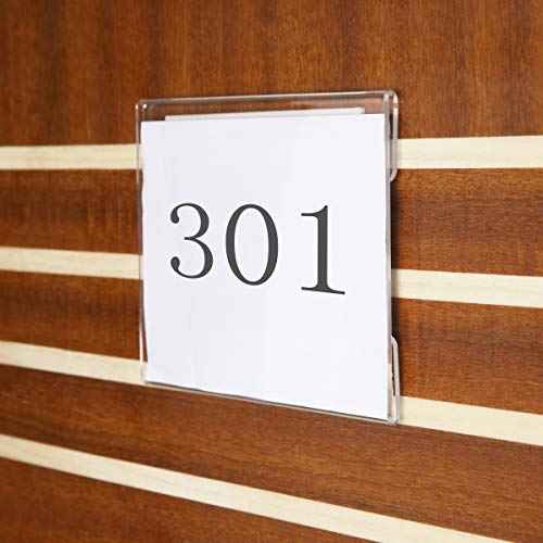 Niubee 4x6 inch Wall Mount Acrylic Sign Holder with 3M Tape Adhesive for Office, Home, Store, Restaurant, No Drilling - Horizontal (12 Pack)