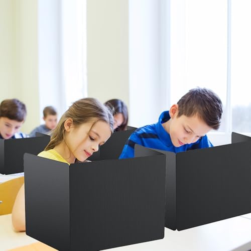 24 Pack Black Desk Dividers for Students Privacy Folders - EUVBOKW