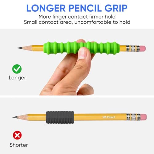 Multicolor Textured Silicone Pencil Grips for Sensory Fidget & Focus, 8-Pack