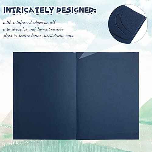 Fainne 80 Pieces Certificate Holders Diploma Holders Document Holder Certificate Covers Certificate Folders with Gold Foil Border for Letter Size 8.5 x 11 Inches Diploma Documents Awards (Navy Blue)