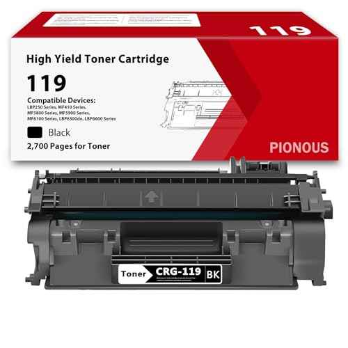 119 Black Toner Cartridge (1-Pack) Compatible 119 Cartridge Replacement for Canon 119/CRG-119 for imageCLASS MF414dw MF416dw MF419dw MF5950dw MF5960dn LBP251dw Printer