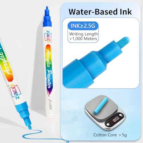 Guangna Acrylic Paint Markers, Acrylic Paint Pen, Waterproof & High Saturation Ideal for Wood, Metal, Plastic, Canvas, Fabric, Glass, Ceramic, Rock Painting DIY Art Supplies (Fine Tip, 168)