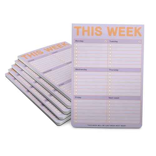 6-Count Knock Knock This Week Pads, To Do List Notepads, 6 x 9-inches each (Pastel)