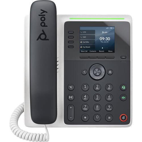 5X Poly Plantronics Edge E220 IP Desk Phone (82M87AA) Bundle Including: Phone Cleaner, Ethernet Cable, Fiber Cloth