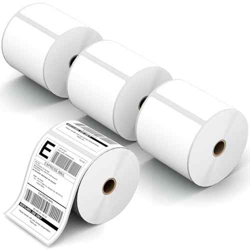 4" x 6?" Direct Thermal Label, 1800 Labels/4 Rolls (450 Labels per Roll), Self-Adhesive, Compatible with Zebra, MUNBYN, Rollo & More