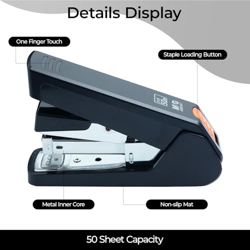 M&G Heavy-Duty Desk Stapler Black 50 Sheet Capacity No-Jam Effortless Stapler