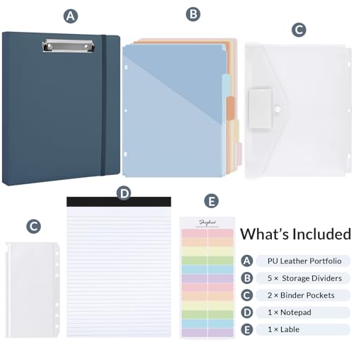 Blue SKYDUE 3-Ring Binder with Clipboard & Dividers - Letter Size, 1 Inch
