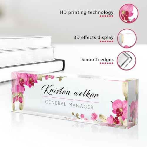 Gowelly Desk Name Plate Personalized, Custom Name Plate for Desk, Personalized Christmas Gifts for Coworkers Desk Decor, Appreciation Office Gifts for Employees, Teacher, Nurse, Social Worker