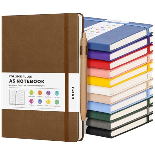 12 Pack Journal Notebooks for Work with 12 Pens, A5 Hardcover Notebook£¬Business Notebooks Bulk, College Ruled Notebook for Men, Leather Journal for Writing, 160 Pages, 100GSM Thick Paper (5.7" x 8.3")