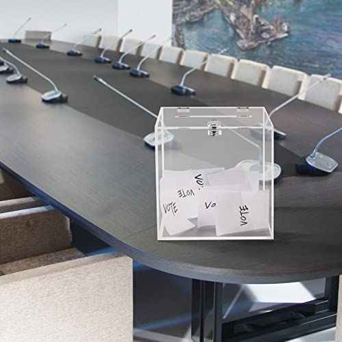 CiaoHER Acrylic Donation Box 8x8x8 inches, Ballot Suggestion Box Money Storage Container for Voting, Charity, Ballot, Contest, Suggestions (8" x 8" x 8")