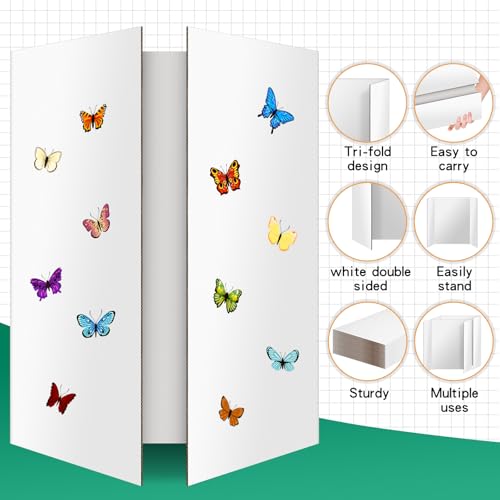IKAYAS 4 Pack Trifold Poster Boards 36x48 Inch Double Sided Display Boards