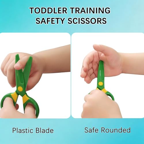 Toddler Safety Scissors 3-Pack with 60 Craft Sheets - Kids Craft Set for Ages 2-5