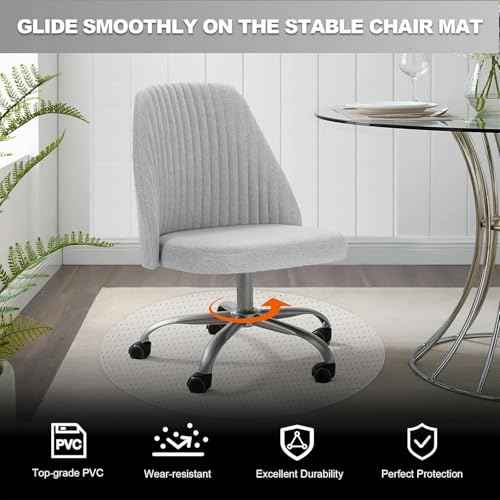Thickened Office Chair Mat for Carpet, 39"¡¿39" Round Rolling Gaming Chair Mat with Anti-Slip Particles, Clear Heavy Duty Floor Protector for Office&Home