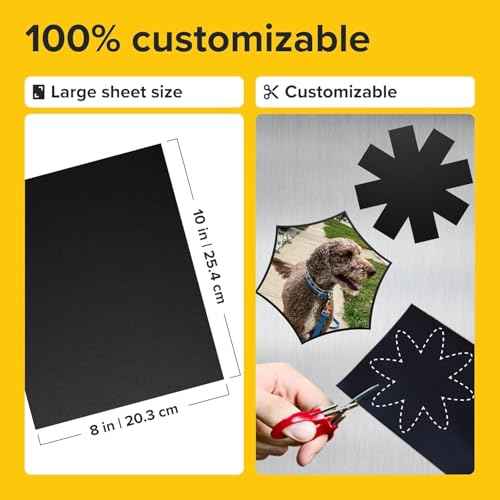 Strong Self-Stick Adhesive Magnetic Sheets 10 Pcs (8"x10"/20x25cm) ? Customizable Magnetic Paper for Photo, Magnet Stickers, Labels, Crafts; for Fridge, Lockers, Whiteboards, Office, Projects