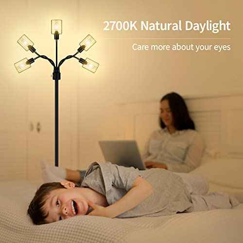 Floor Lamp, Industrial Floor Lamps for Living Room,Tree Standing Lamp,3 Way Switch,Modern Stand up Lamp for Bedroom Office Farmhouse