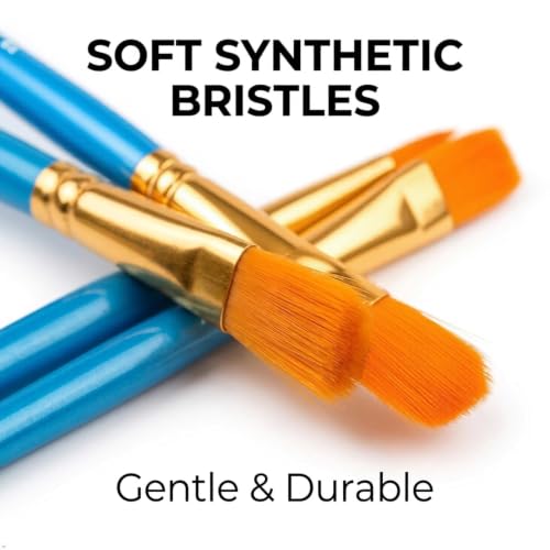 Blue Soucolor 20-Piece Acrylic Paint Brush Set - Pointed Tip Artist Brushes