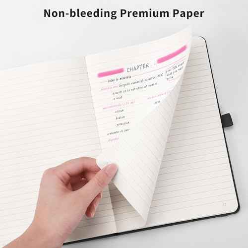 RETTACY Lined Journal Notebook, 192 Numbered Pages, A5 Medium Size (5.7'' x 8.3''), for Men & Women, Journaling, Writing, Work & Office, Leather Hardcover, 100 GSM Thick Paper (Brown)