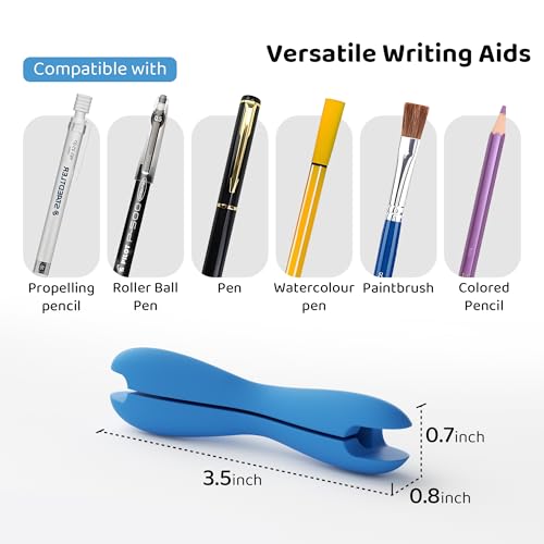 ELETIUO Multicolor Silicone Pencil Holder Grips for Kids & Adults, Ergonomic Dual-Head Design