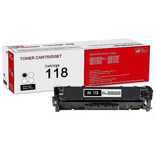 1 Pack 118 2662B001 Black Remanufactured Toner Cartridge: Compatible CRG 118 2662B001 Replacement for Canon Color imageCLASS MF8380Cdw LBP7210Cdn LBP7600C MF8580CDW MF726CDW Printer