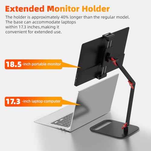 Adjustable Portable Monitor Stand Holder for 6-18.5 Inch Screen,Upgrade Version Desktop Expandable Display Base, Universal Aluminum Portable Monitor Holder 12.9inch Tablet Stand