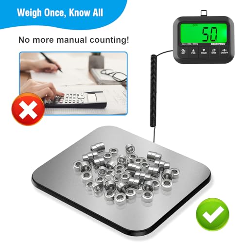 Heavy Duty Digital Postal Shipping Scale 440 lbs/10g Accuracy with Tare & Counting