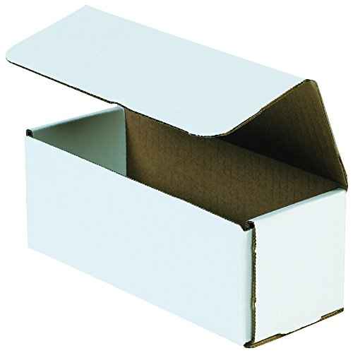 Boxes Fast BFM933 Corrugated Cardboard Mailers, 9 x 3 x 3 Inches, Tuck Top One-Piece, Die-Cut Shipping Cartons, Medium White Mailing Boxes (Pack of 50)