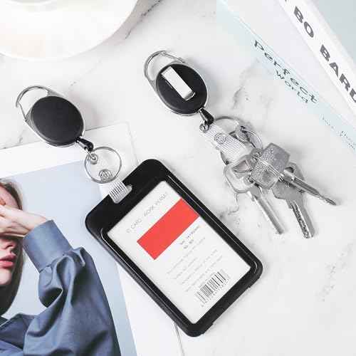 4 Pack Retractable Pen Holder with 31.5" Dyneema Cord, Elastic Silicone Retractable Pencil Holder Ideal for Carpenters,Nurses, Mechanics, Architects, Office Workers