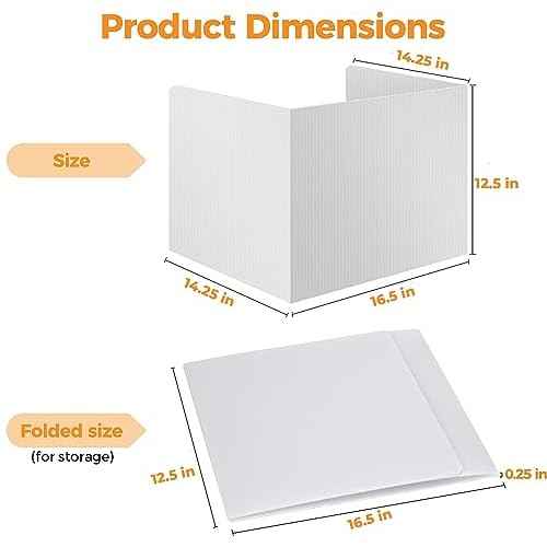 4-Pack Classroom Privacy Shields for Student Desks - Easy to Clean Plastic Desk Divider Folder Study Carrel Sneeze Guard for Student Testing Dividers Boards