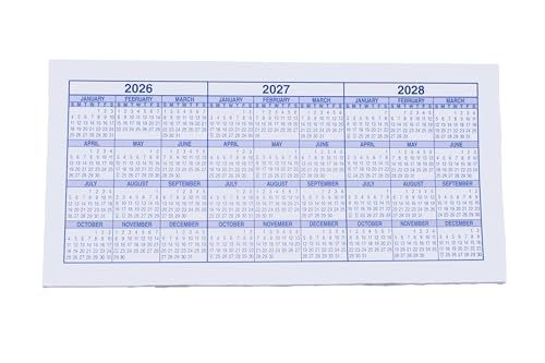 CAROUSELCHECKS 3 x 6 in Checkbook Register – 10 Pack, 2026–2028 Calendar, 27 Pages