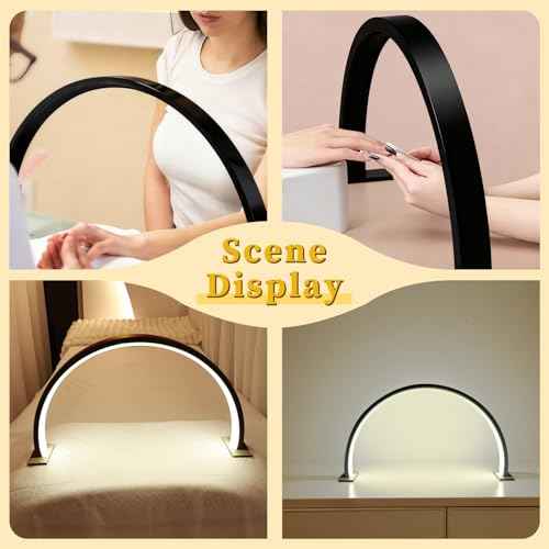 LED Desk Lamp, Desk Lamps for Home Office, Touch Control Desk Light with 3 Lighting Modes & 10 Brightness Level, Office Light Reading Lamp for Nail, Tattoo, Task, Crafting - Black