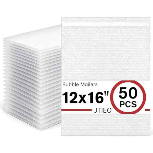 JTIEO 50 Pack Bubble Mailers 12x16" Thick Padded Envelopes Large Mailing Envelopes Clear Bubble Padded Cushioning Mailers Bubble Bags for Packaging Small Business