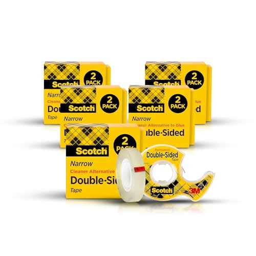 Scotch Double Sided Tape, Permanent Photo-Safe Adhesive, Clear, 1/2 inch x 500 inches per Roll, 10 Rolls (5 Packs of 2) ? Scrapbooking, Crafts and Office Supplies