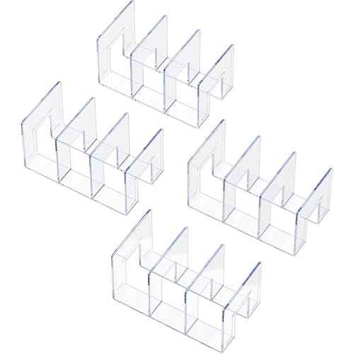 LUGUNU Clear Acrylic Purse Organizer - 3-Section Divider for Handbag Closet Storage - Durable Rack for Purses, Clutches More (Set of 4)
