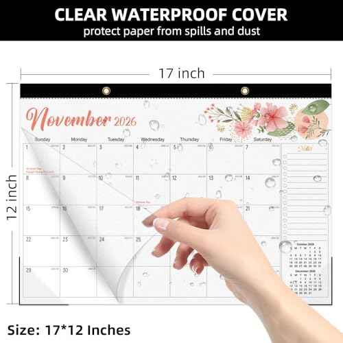 Tcamp 2026 Calendar - 18 Months Desk Calendar 2026-2027 from January 2026 to June 2027, Large 17" x 12" Wall Calendar with Julian Dates, Desk Planner for Home School Office Desktop, Christmas Gifts
