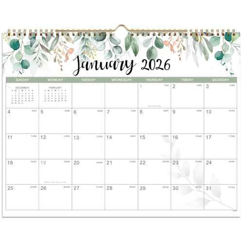 2026 Calendar - 2026 Wall Calendar 12 Month from Jan. 2026 to Dec. 2026, 14.8'' x 11.5'', 2026 Monthly Calendar with Ample Blocks for Writing, Calendar 2026