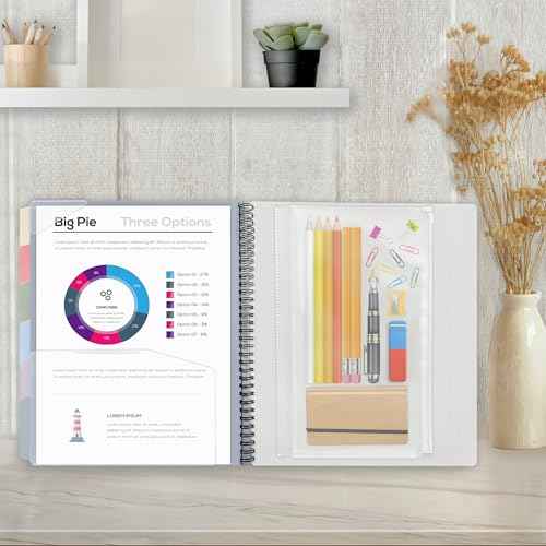 H4D 12 Pocket Morandi Color Spiral Multi Pocket Folder Poly Project Organizer