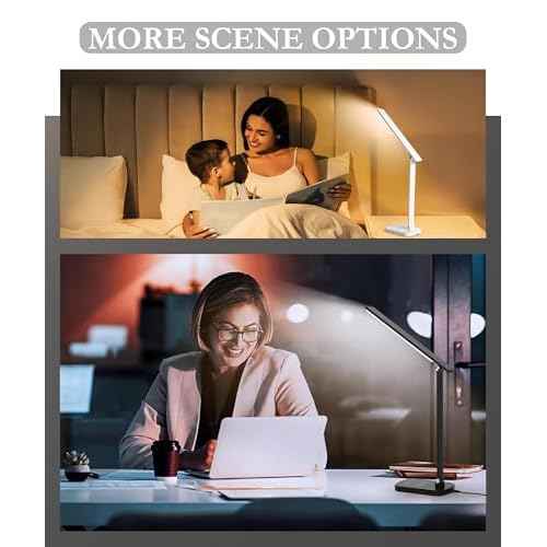 LED Desk Lamp with Wireless Phone Charger, 21W Touch Control Dimmable Lamp, 5 Brightness and 3 Color Modes, Powered via DC Charging Cable (White)