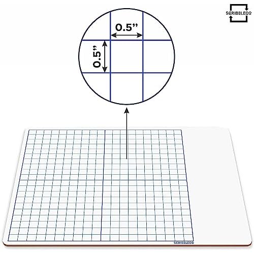SCRIBBLEDO 10 Pack Dry Erase Graph Whiteboard 11"x14" Double Sided Dry Erase Board with Grid for Home School Classroom Kids and Students Portable Grid Board for Graphing and Geometry Coordinate Plane