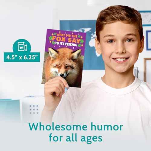 T MARIE 24 Funny Animal Joke Notecards With No Repeats - Humorous Bulk Cards Set - 4.5¡± x 6.25¡± Thinking of You Cards for Friends, Kids, Students, Teachers, Summer Camp and More