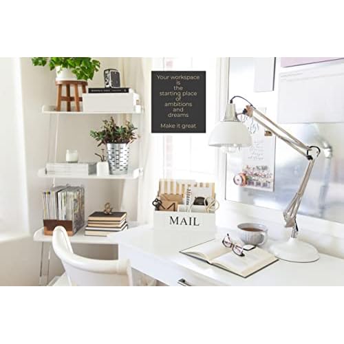 BLU MONACO White Wooden Mail Organizer ? 3-Tier White Desk Organizer ? Rustic Country Mail Sorter for Kitchen Countertop or Office Use