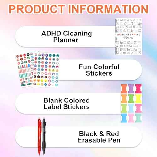 Adhd Cleaning Planner, Cleaning Schedule and Checklist Organizer, Daily Weekly Monthly Household Cleaning Planner for Adults Women, Chore Chart Notebook for Home, Family Cleaning Tasks, DIY Home Improvement